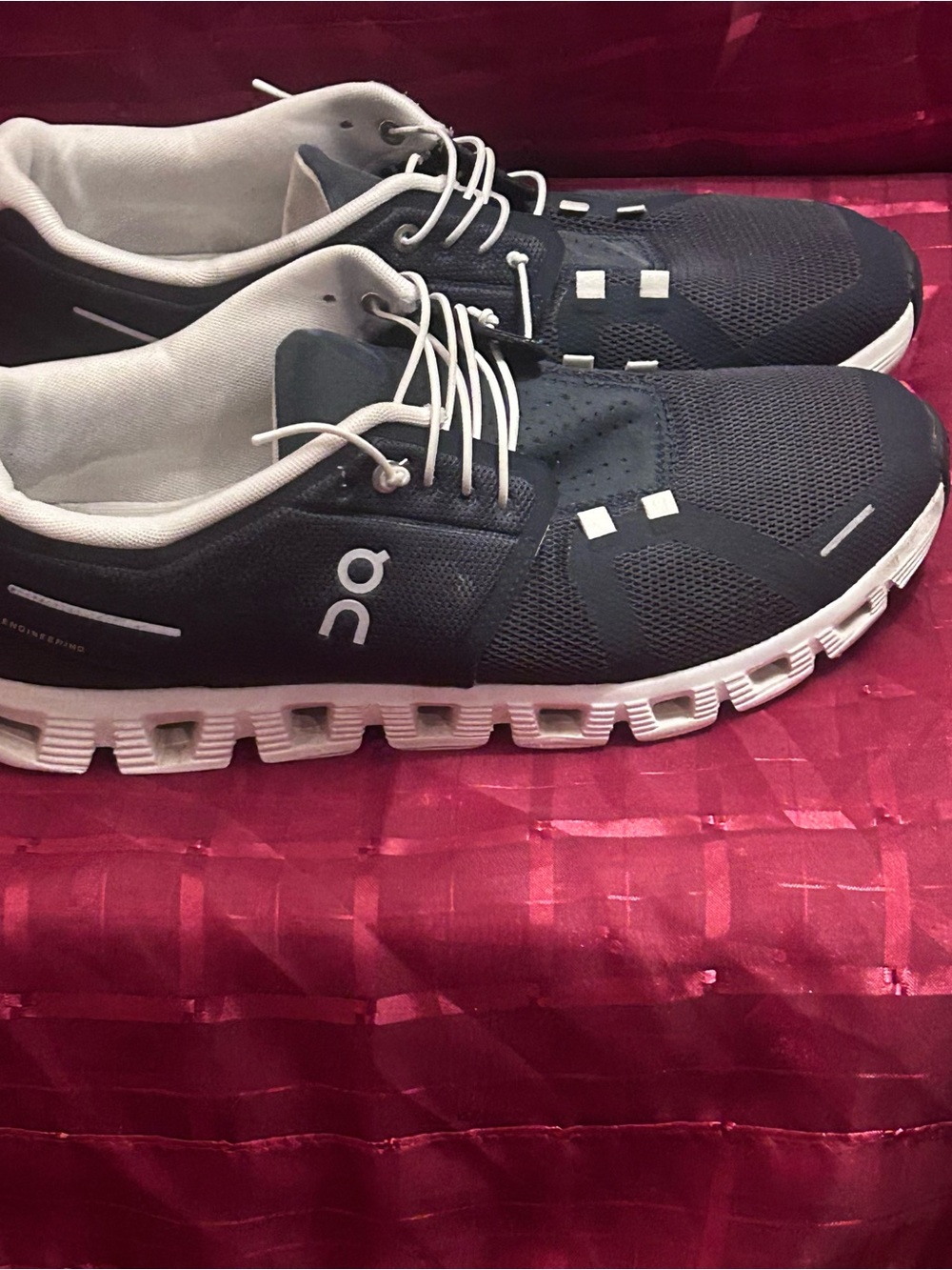 On Running Men's Cloud Sneakers in Navy and White